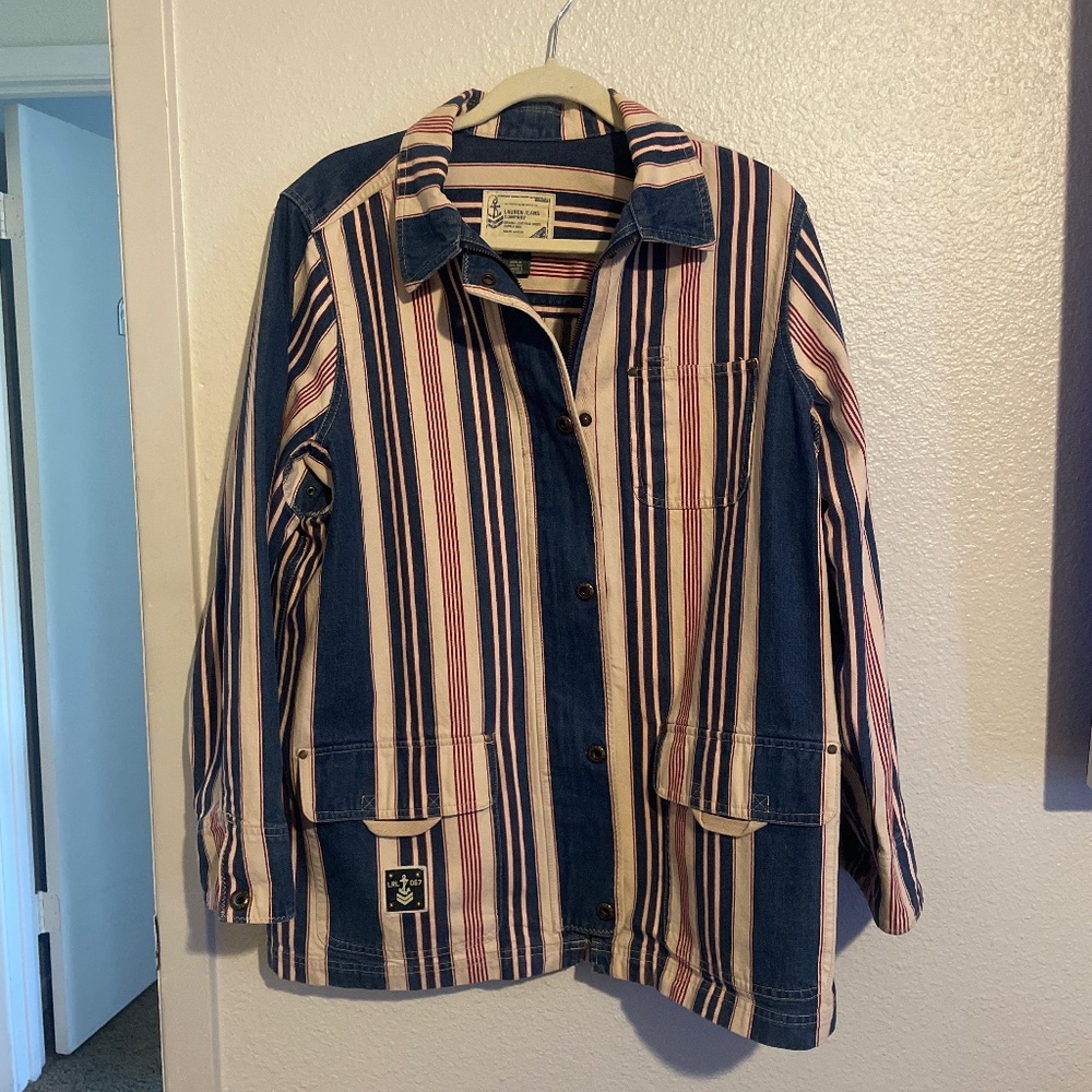 Ralph Lauren Jean Company Striped Denim Jacket